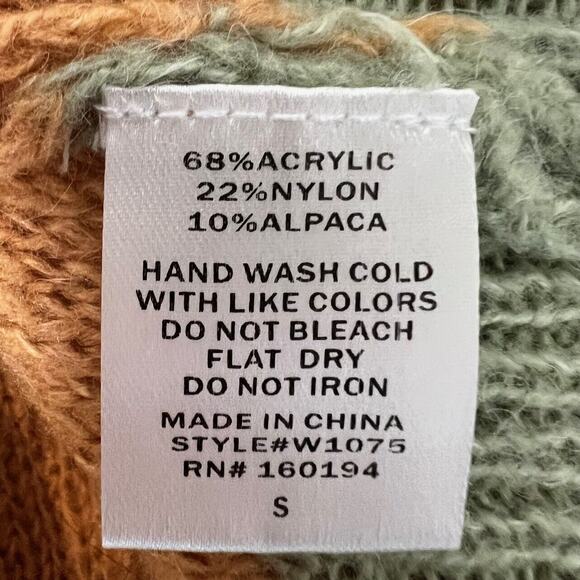 By Together Womens Exposed Seams Sweater Small Multicolor Color Block 10% Alpaca - Picture 5 of 5